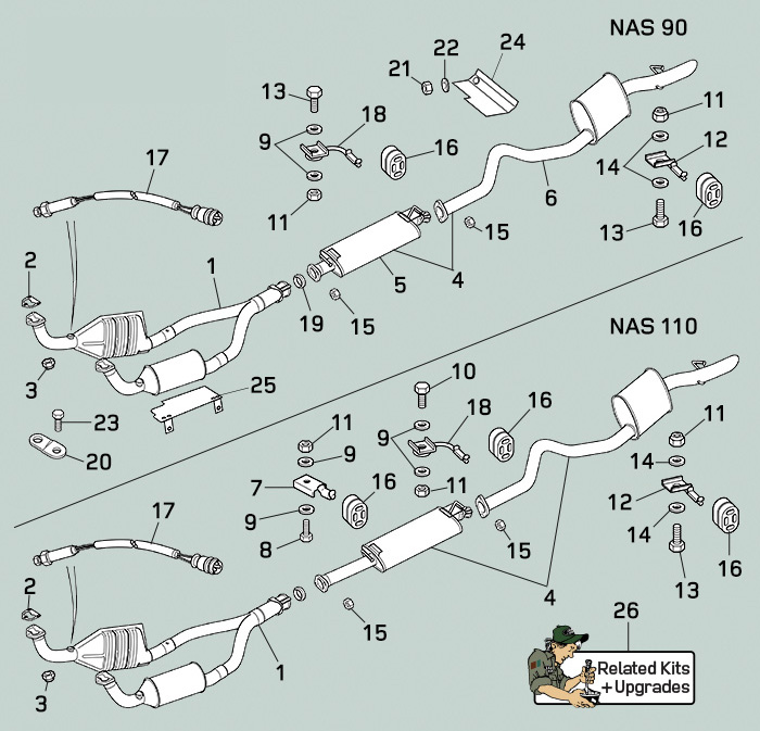 land rover defender nas 90 110 v8 exhaust