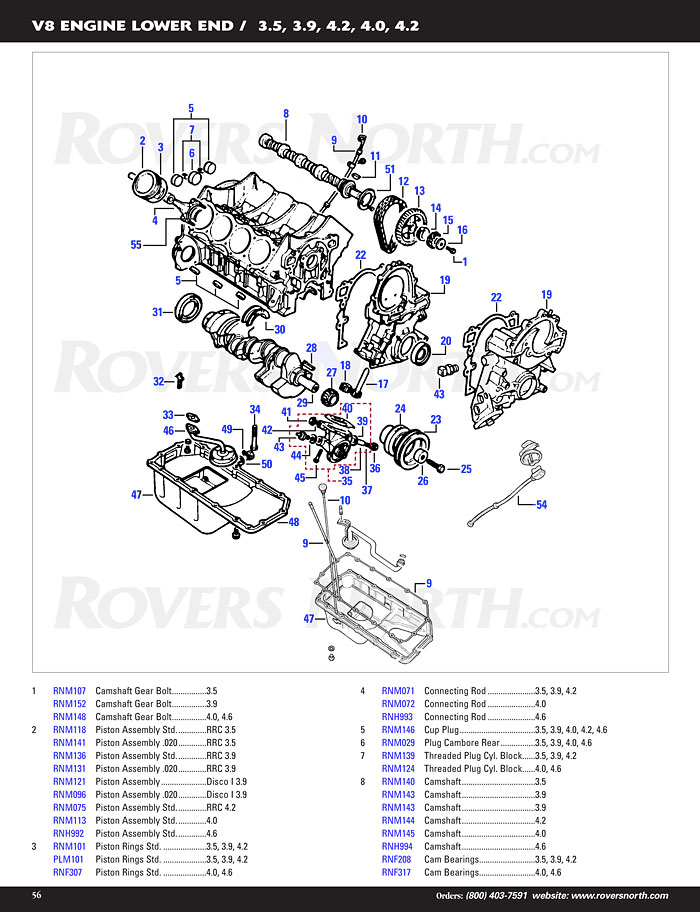 Defender V8 Lower End | Rovers North - Land Rover Parts ... land rover schematics 