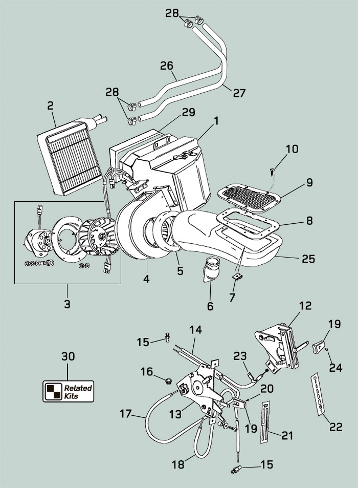 land rover defender heaters and controls