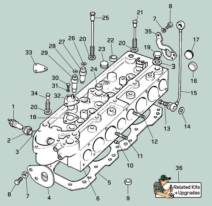 land rover series ii iia iii cylinder head