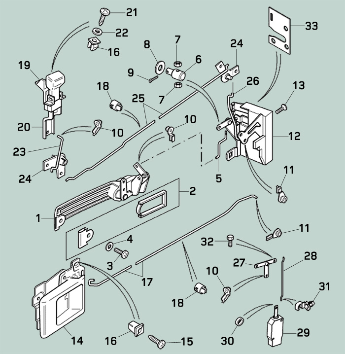 Land Rover Defender Middle Door Latch | Rovers North - Land Rover Parts