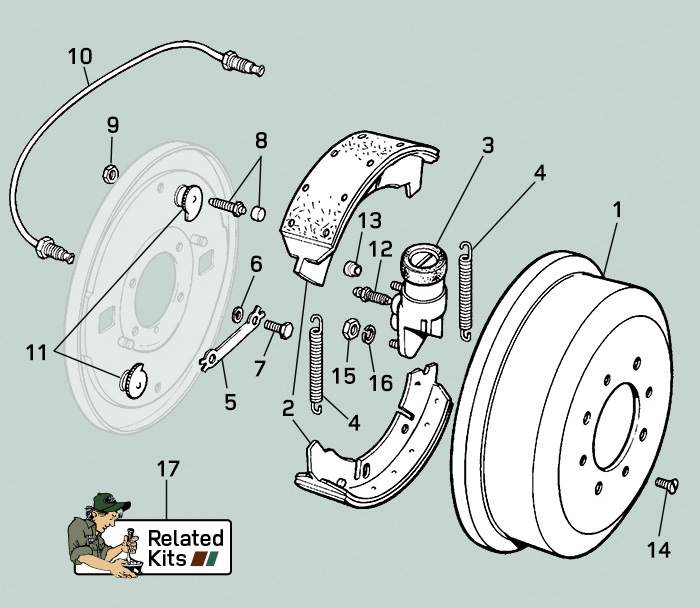 land rover series ii iia iii 109 4 cylinder front brakes