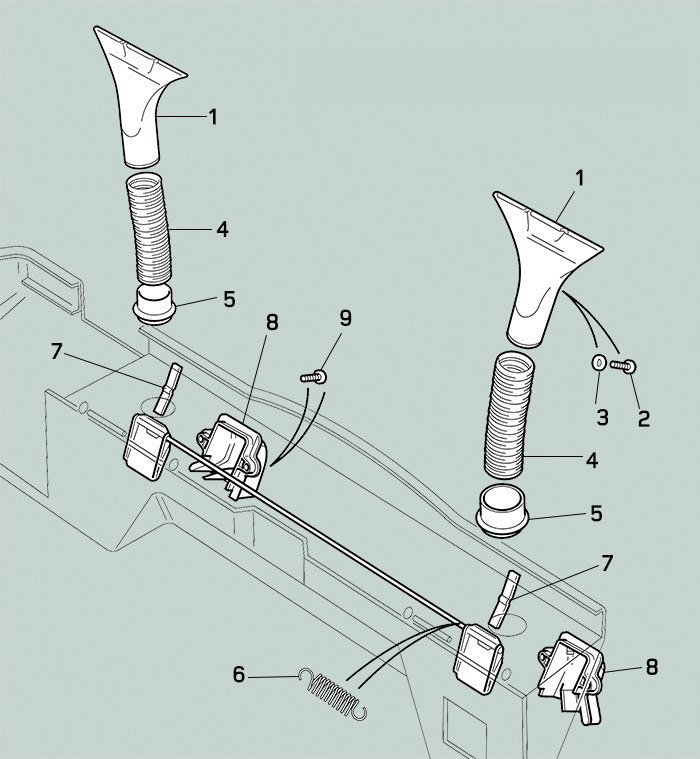 land rover defender demisters outlet pipes