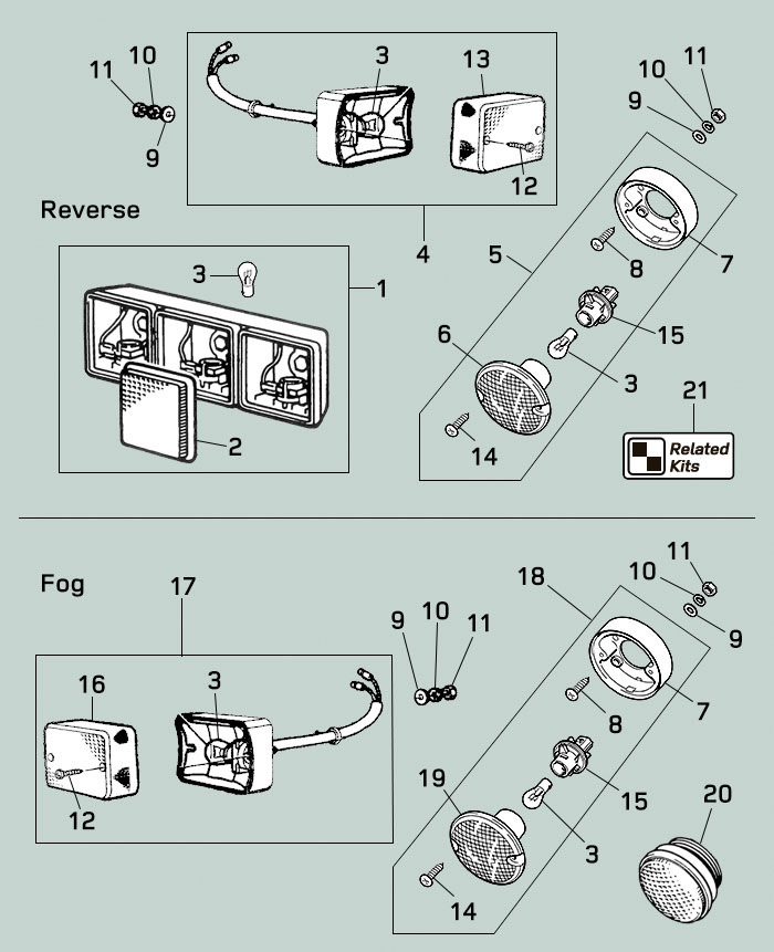 land rover defender reverse fog lights