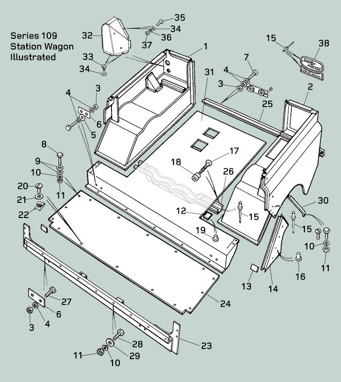 Land Rover Series II IIA and III Rear Body Lower Mountings