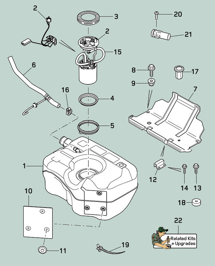 land rover defender row fuel tank sender 2007 16 d90