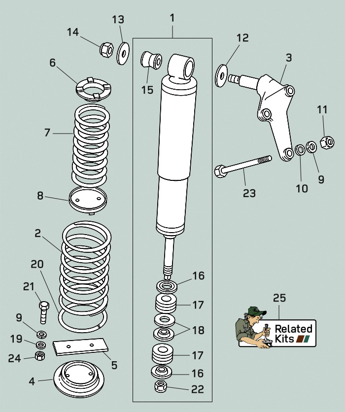 land rover defender 110 130 rear suspension shock spring