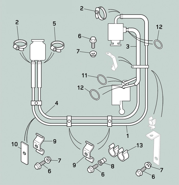 land rover defender late td5 steering pipes hoses