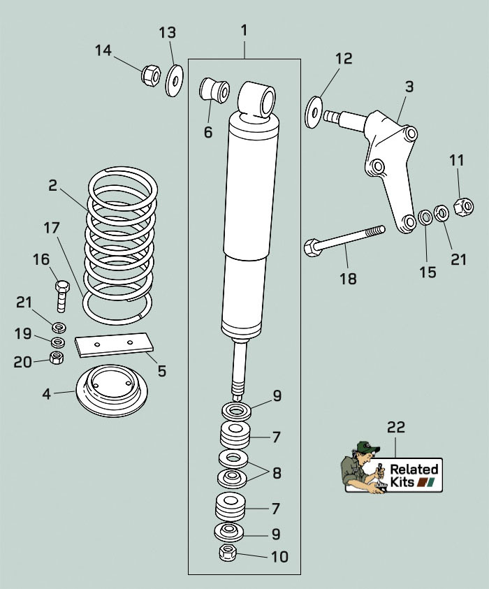 land rover defender 90 rear suspension shock spring