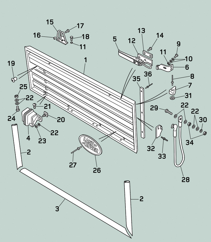 land rover defender hcpu tailgate