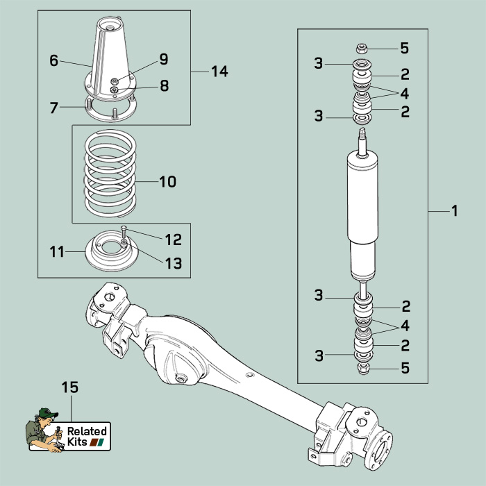 land rover discovery i front shock & spring