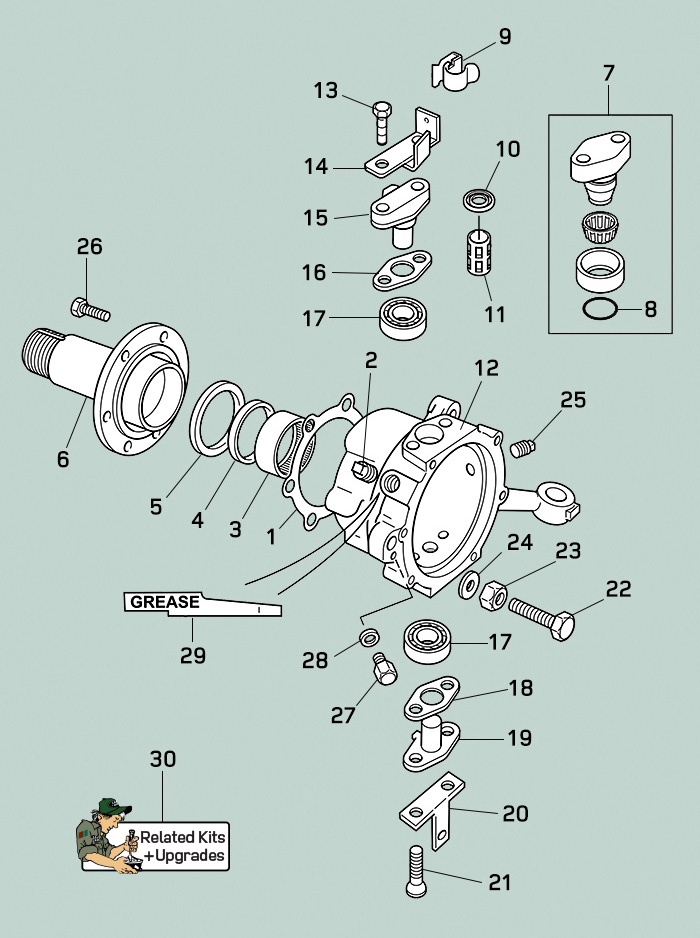 land rover defender late swivel ball housing