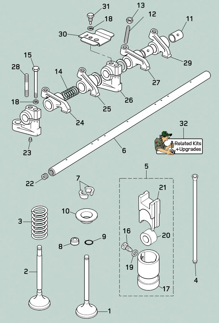 land rover series ii iia iii valvetrain