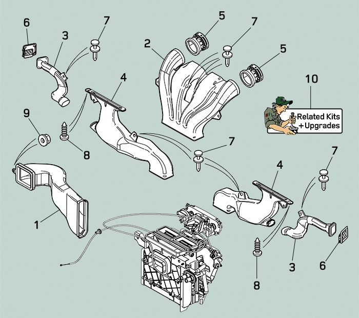 land rover defender air vent louvres ducts 2007 2016