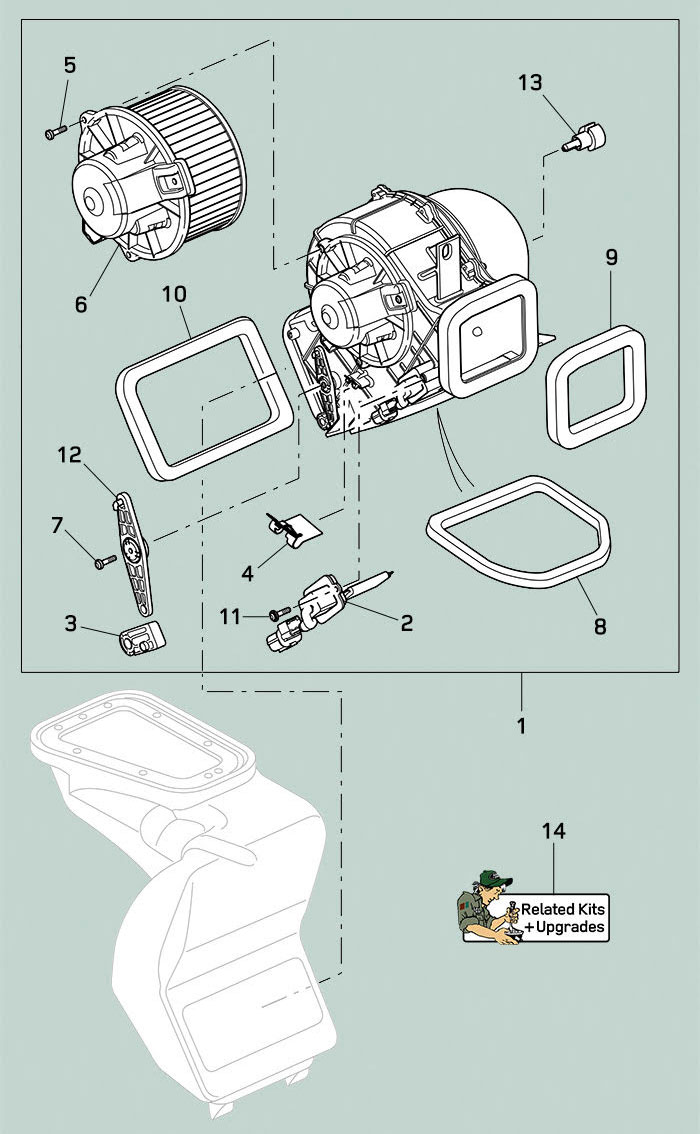 land rover defender blower assembly 2007 2016