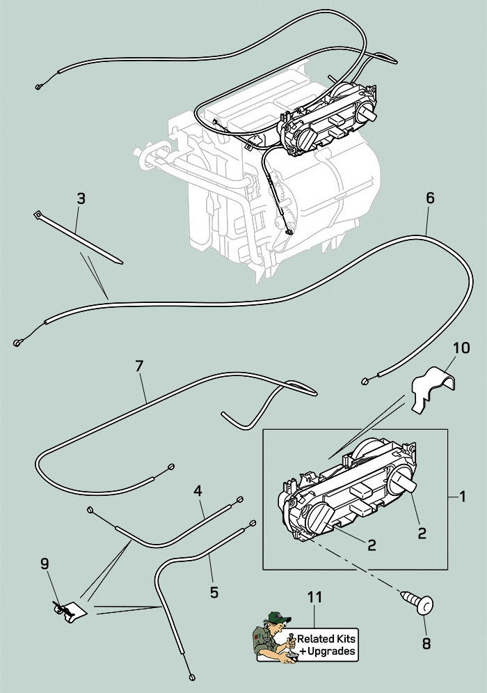 land rover defender heater controls 2007 2016
