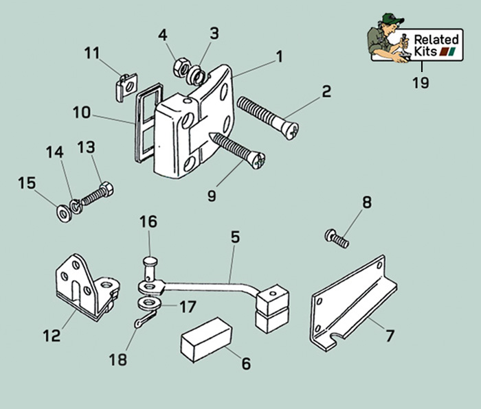 land rover series ii iia iii front middle door hinges and retainers