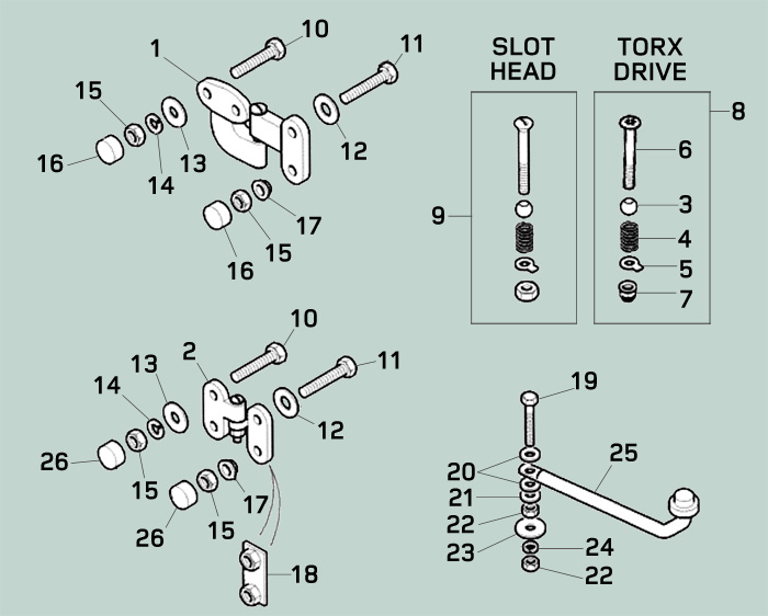 land rover series ii iia iii rear door hinges and retainers