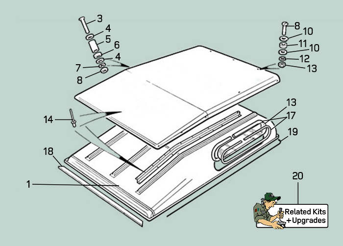 land rover series ii iia iii roof assembly