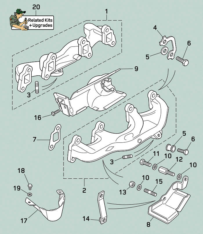 land rover discovery i exhaust manifold