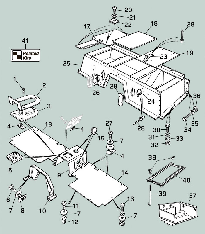 land rover series ii iia iii floor plates tunnel cover and seat box