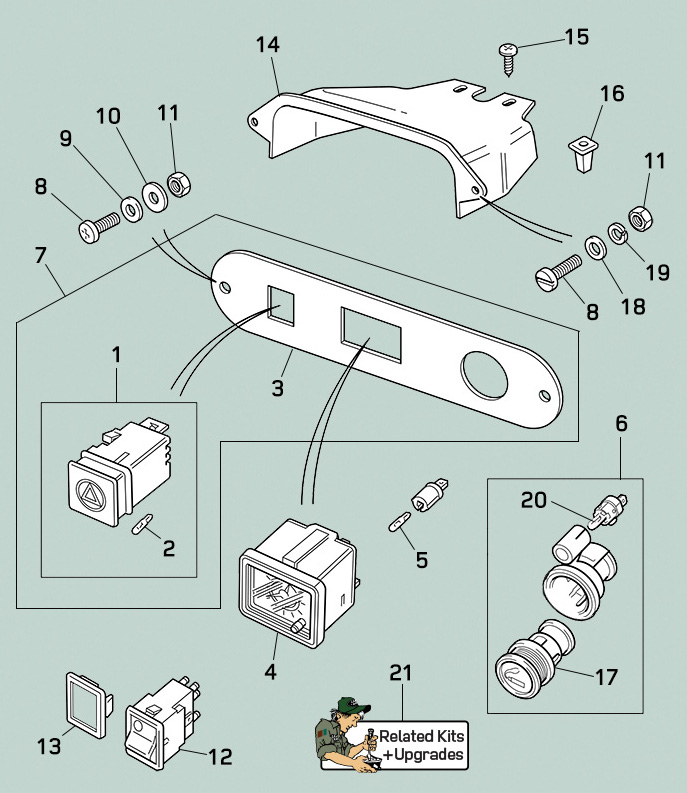 land rover defender center facia nas 90