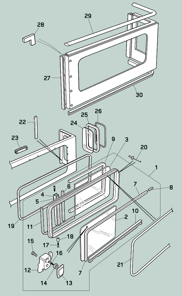 DEFENDER rear interior window trim panel edge clip