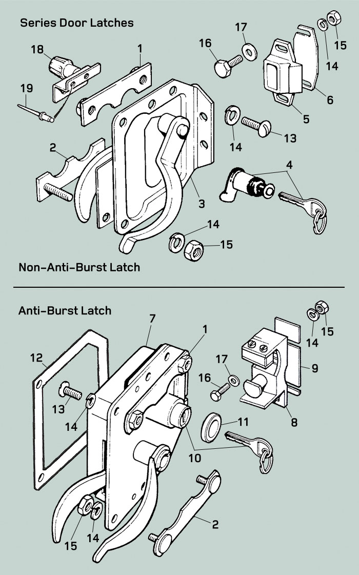 land rove series ii iia iii latches locks