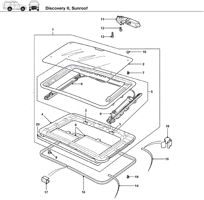 Discovery II, Sunroof | Rovers North - Land Rover Parts ... discovery ii fuse box diagram 