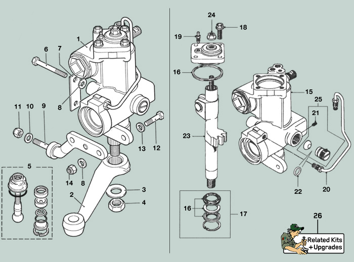 land rover defender steering box adwest 4 bolt