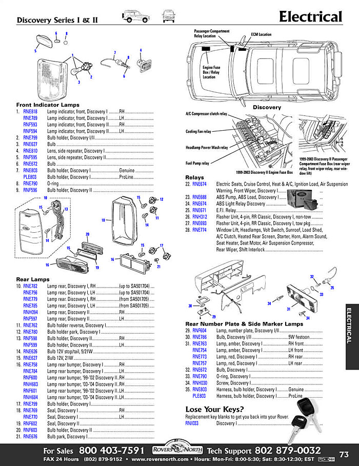 Land Rover Discovery Ii Electrical Switches Relay Rovers North Land Rover Parts And Accessories Since 1979