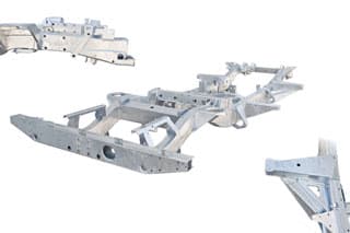 Chassis Only Defender 110 V8 Rear Steel Fuel Tank Galvanized