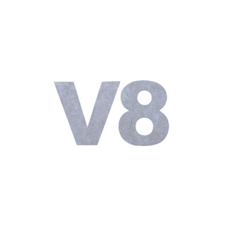 Decal "V8" Front Wing Defender Light Grey