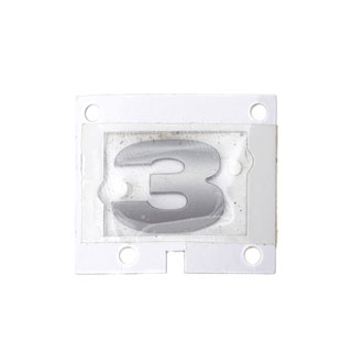 Name Plate "3" Brunel Chrome LR3