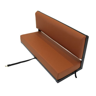 Bench Seat - 2-Man - Rear Side - Black Frame - Vinyl - Oxford Tan - Series & Defender