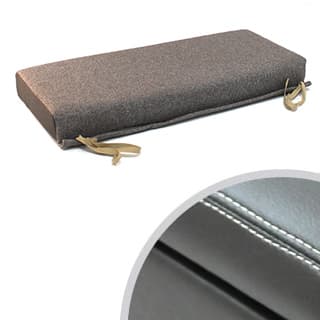 Cushion - Seat Bottom - 2-Man Bench - "Xs" (Black Vinyl White Stitch) - Series & Defender