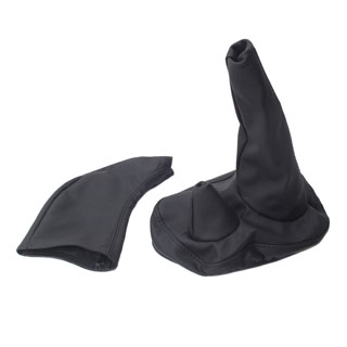Gaiter Kit (Shifter/Handbrake) For Defender R380/LT77 Black Leather/Black Stitch