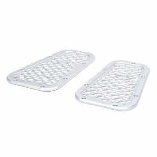 Finishers - Wing Top - Pair - Open Grille - Silver Aluminum - Defender