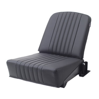 Rear Jump Seat - Tip Up - Classic Fluted Black Vinyl - Series & Defender
