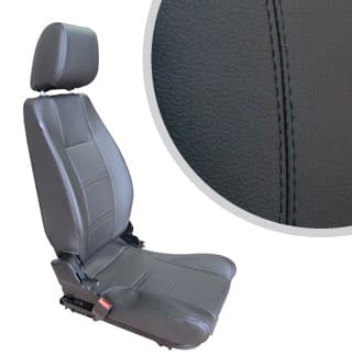 Seat - Right Rear - Lock &amp; Fold - Black Leather - Defender