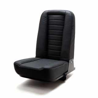 Inward Fold Up Seat - Black Leather White Stitch