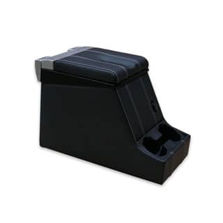 Premium Loc Cubby Box - Black Leather/White Stitch - Series &amp; Defender