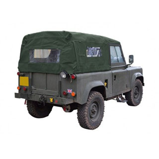Soft Top Full With Side Windows Canvas Green For Early Defender 90