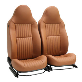 County Front Seat Pair w/ Heat  - Classic Fluted Oxford Tan Vinyl