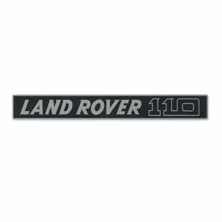 Decal Etched Nickel "Land Rover 110" Front Silver Black