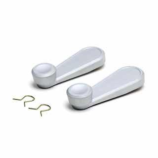 Window Crank Handles - Pair - Silver Aluminum - Defender 1994-2016