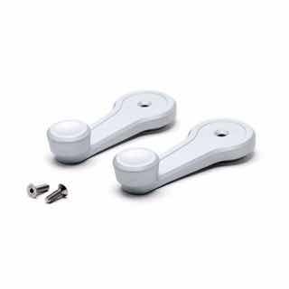Window Crank Handles - Pair - Silver Aluminum - Early Defender &amp; RRC