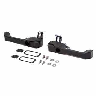 Door Handle Kit - Front - Pair - Black Aluminum - Defender