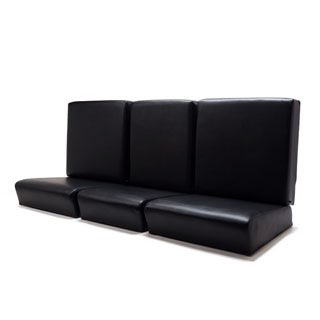 Seat Set - Front - Standard Non-Adjustable - Black Vinyl - Series