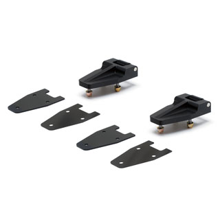 HINGE SET - BONNET - BLACK ALUMINUM - DEFENDER